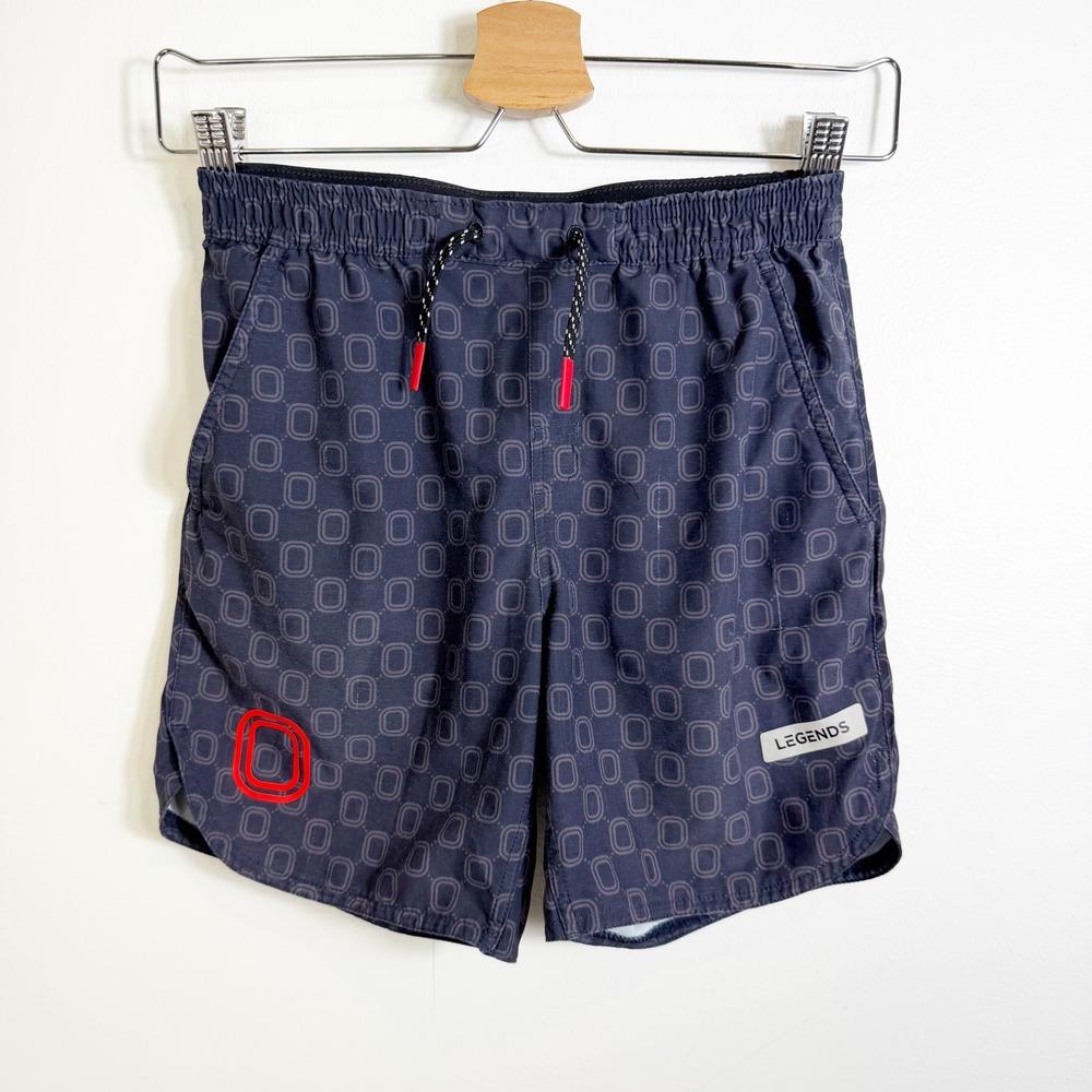 Overtime Legends Athletic Shorts Boys Large Grey Geometric Print Activewear